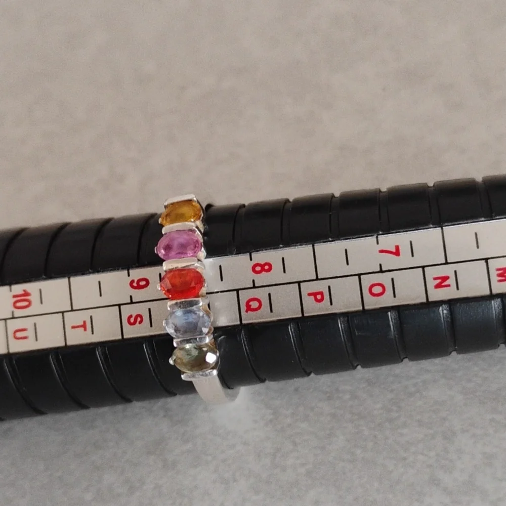 Multicolor Genuine Sapphire Ring - Picture 2 of 11